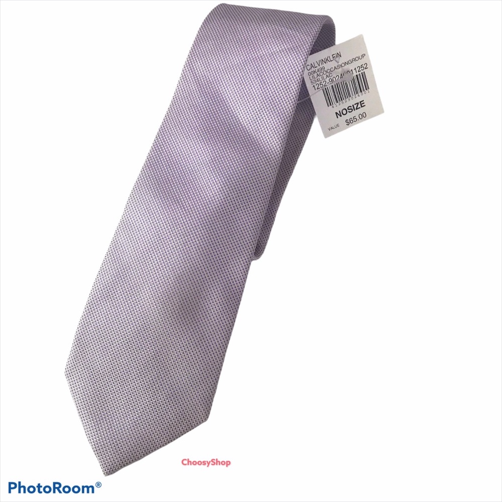 CALVIN KLEIN Silk Tie Solid Lilac NWT